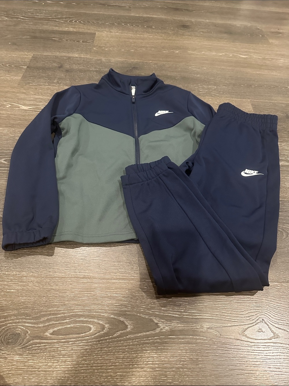 Nike Kids Navy and Olive Colorblock Track Jacket & Joggers